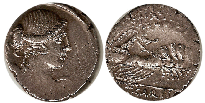 Denario  Roma  46 a.C.